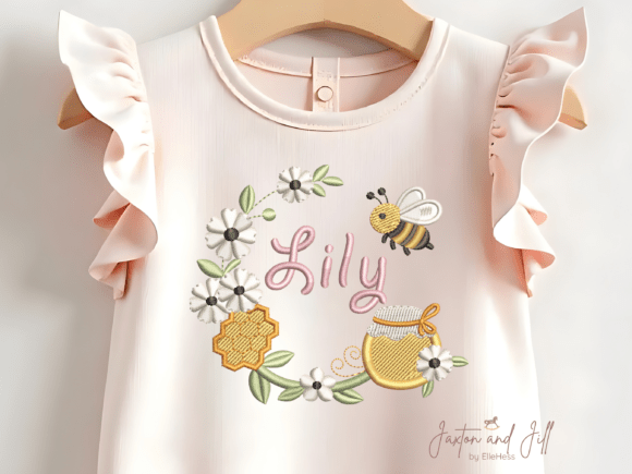 Bee Wreath Embroidery Design Honeybee