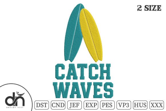 Catch Waves Surfboard Embroidery Design Review