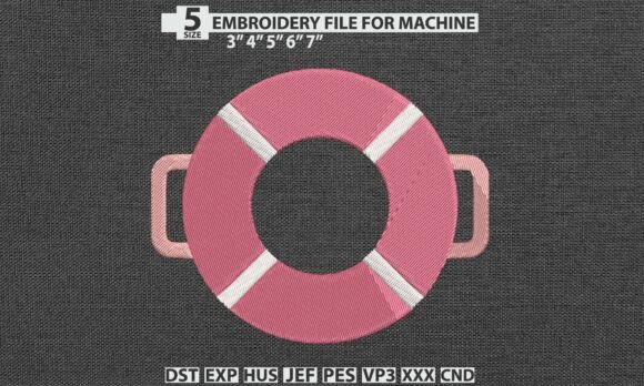 Lifebuoy Embroidery Design: A Sailor's Touch for Handmade Gifts