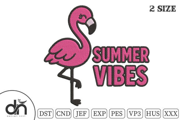 Summer Vibes Pink Flamingo Embroidery Review