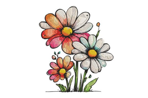 Whimsical Chamomile Flower Embroidery: A Craft Fair Favorite?
